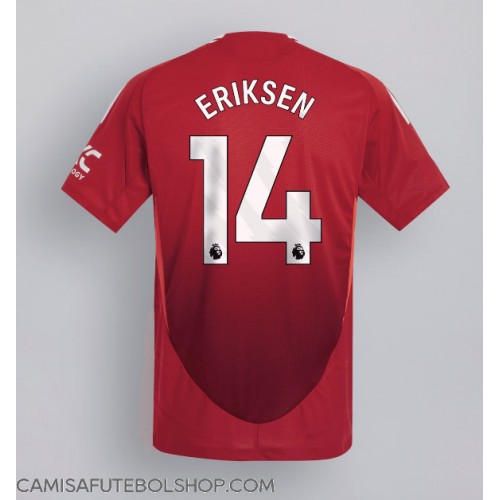 Camisa de time de futebol Manchester United Christian Eriksen #14 Replicas 1º Equipamento 2024-25 Manga Curta